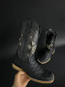 Onyx Black Matte Men CowBoy Boots