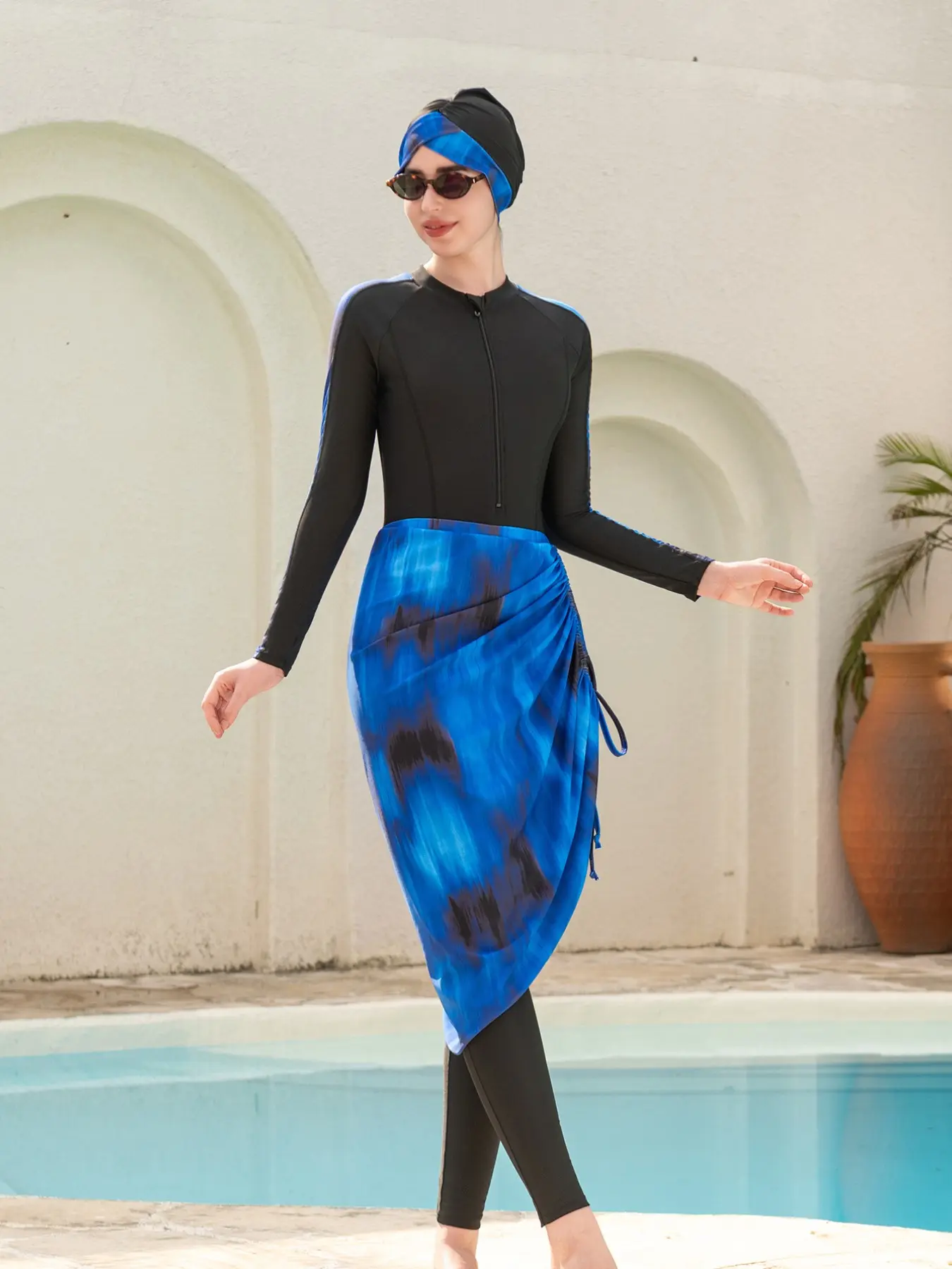 Women's Long Sleeve Swimwear Set, Conservative Beach Bathing Suit, Stylish & Comfortable Design for Summer Pool Party, Modest Swimsuit, Modest Swim Suits, Modest Beach Swimsuits, Modest Swimming Wear