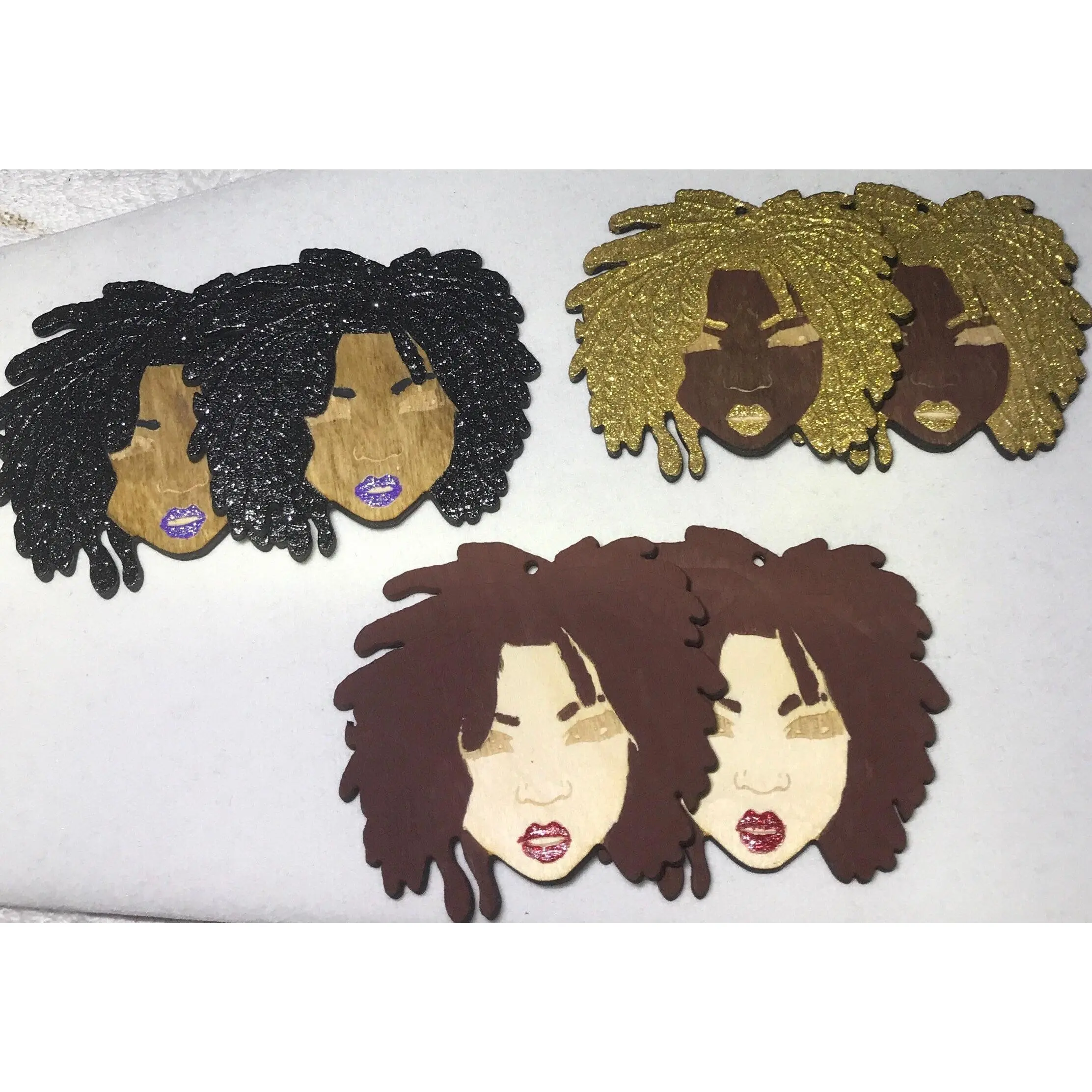 Dreadloc Lady wood earrings, black girl magic earrings, wood earrings, african wood earrings, african inspired jewelry, african inspired