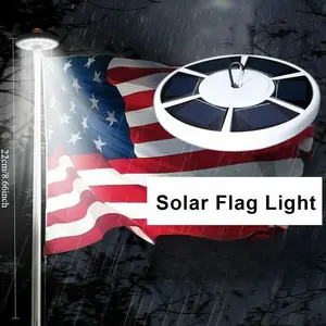LED Solar Flag Pole Light – Super Bright Waterproof Downlight for Outdoor Night Lighting, Adjustable Brightness, Rechargeable Battery, Upgraded Circuit Design, Perfect for Roadside, Courtyard, Garden & Commercial Display, Auto Dusk-to-Dawn Operation