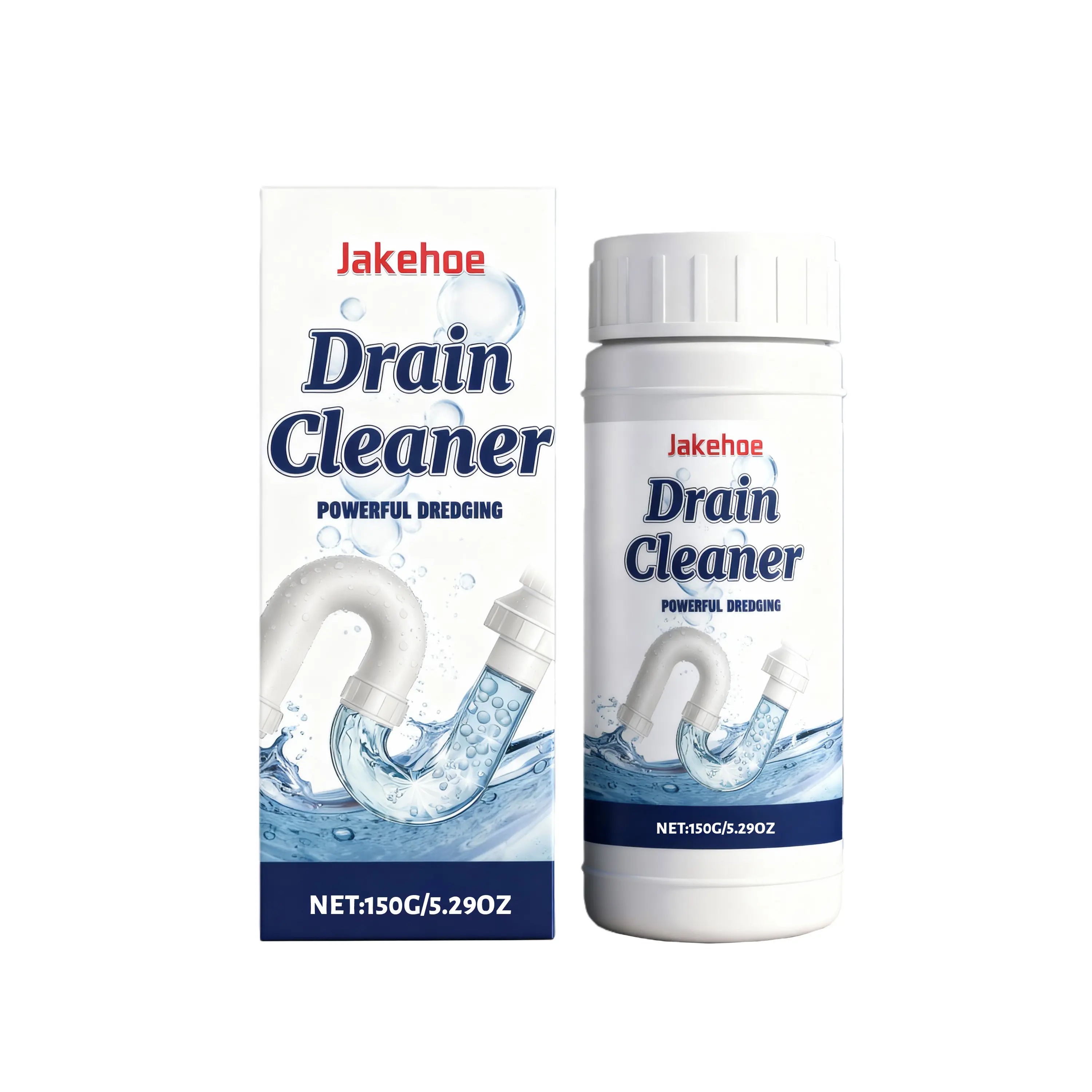 Jakehoe Drain Cleaner & Hair Clog Remover, Fast-Acting Foaming Pipe Opener for Shower, Sink, Bathroom & Kitchen Drains, Dissolves Hair, Grease & Odor in 15 Minutes, Septic Safe