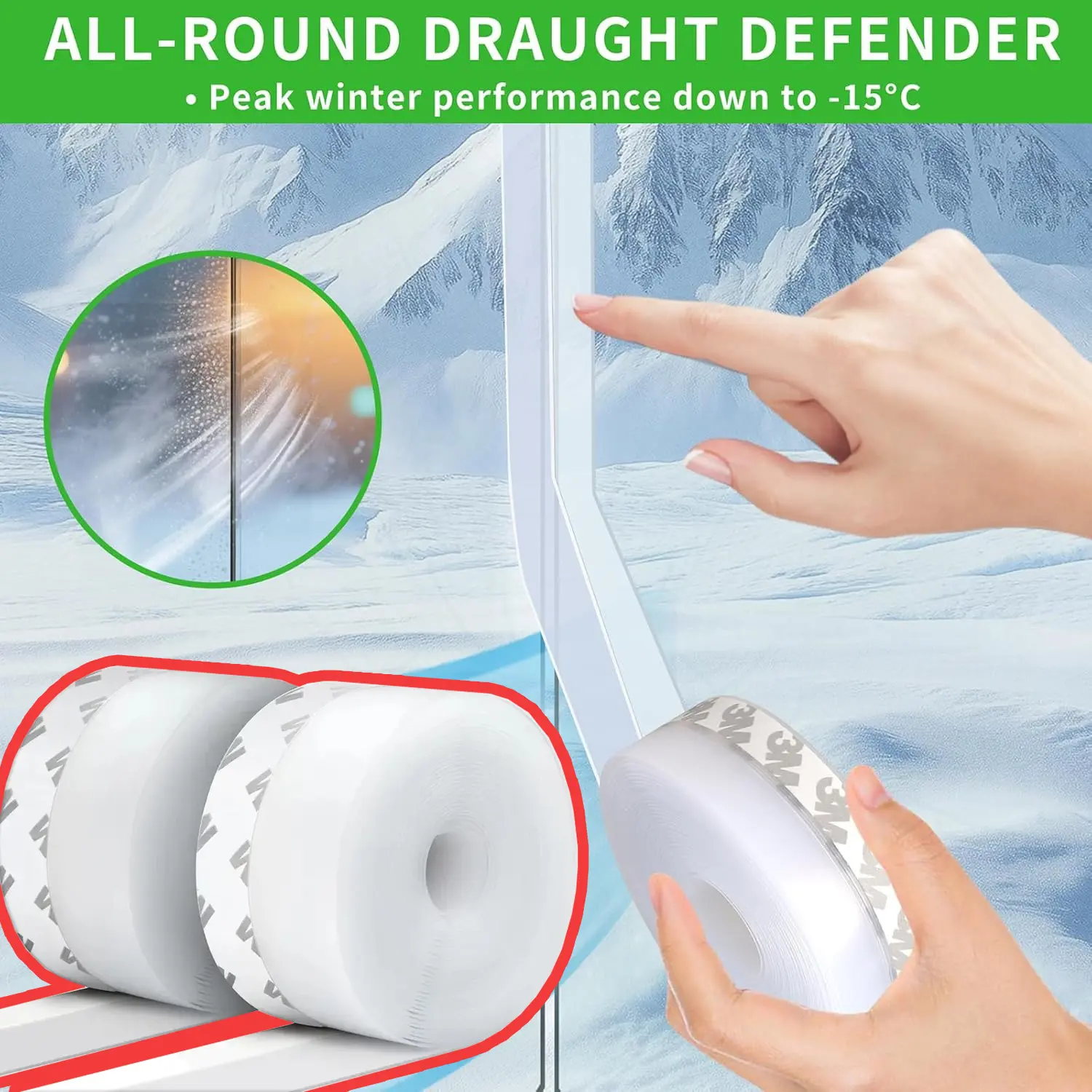 Updated Weather Stripping Door Seal (1.38in Width), Door Draft Stopper Silicone Seal Strip for House and Glass Shower Doors for Windows Gaps of Collision and Side, Window Insulation for Winter