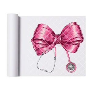 Pink nurse bow with stethoscope Direct Print Film Transfer - High-Quality Print Transfer