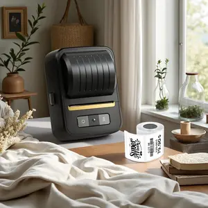 NDYIN N20 Smart Bot Label Maker –Bluetooth Business Portable  Inkless Pro Label Machine,Label Printer with Tape, Bluetooth, Versatile & Aesthetic for Crafty Packaging, Office,Barcode, DIY Craft Labels, Home Storage & Market Use