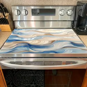 1pc 2D Flat Decoration, Stove Protector Stove Top Cover Stove Top Covers for Electric Stove Printed Stove Protector, Vibrant Kitchen Accessory, Home Decoration |   Modern Kitchen Decor |   Kitchen Mat, Stove Decor