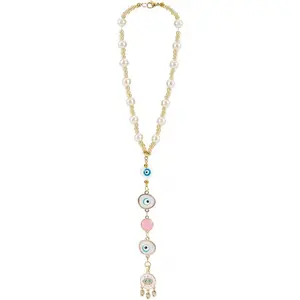 Evil Eye Car Hanging Ornament Heart Evil Eye Rear View Mirror Car Charm Lanyards Beaded ecor Hanging Accessories Sun Catcher Pendent ecoration for Window Home oor Frame Balcony