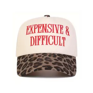 1 Women's "EXPENSIVE & DIFFICULT" Baseball Cap, Fashion 5-Panel Cap, Outdoor Sports Adjustable Casual Hat, Suitable for Spring and Autumn Outings, Travel and Beach Vacations
