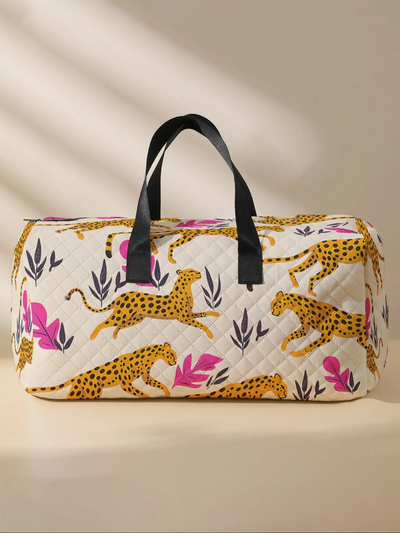Leopard Print Handbag with Large Capacity, Casual Travel Bag for All Seasons, Stylish Yoga Gym Tote with Shoe Storage, Casual Sports Bag, Gym Bag with Shoe Compartment, Gym Bags, Workout Sport Bags