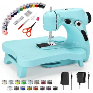 Portable Mini Sewing Machine with Extension Table Dual Speed Control Built-in Light for Beginners Quick Household Repairs Compact Design bobbin sewing machine Portable Electric Tailor Sewing Machine