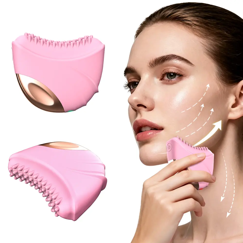 Heated EMS Facial Sculpting Massage Tool - Electronic Assisted Skin Care Device, 4 Adjustable Modes, Food-Grade Silicone, 500mAh Rechargeable Battery, 15-Min Auto Shutoff, Constant Heat for Adult Face, Eyes, Neck Skincare