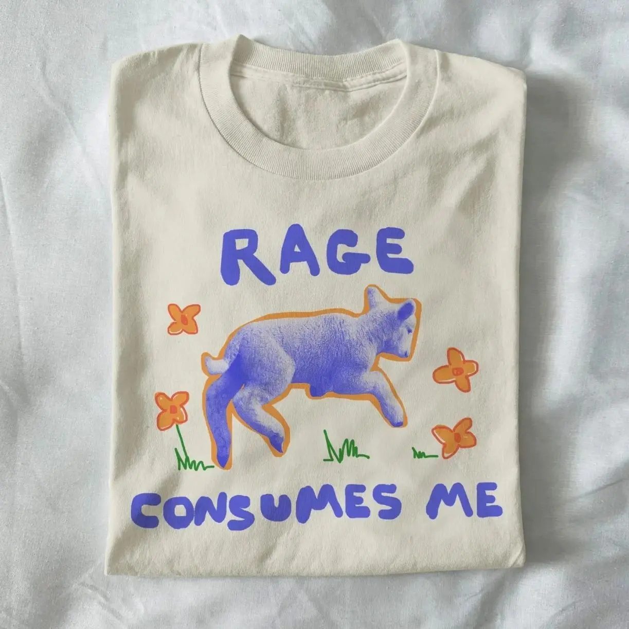 Funny Lamb Shirt Unhinged Graphic Tee Rage Humor Relatable Gift Unisex W