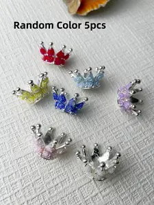 Alloy Crown Beads with Rhinestones, 10/20/50pcs, 2.5cm or 5pcs 3.2cm Big Crown with Roses Beads, Sparkling Rhinestone Crown Alloy Beads for DIY Jewelry Making – Perfect for Keychains, Handbags, Beaded Pens & Phone Charms, Diy Mix Beads