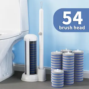 Disposable Toilet Brush Set Brush with Freestanding Holder, 360° Scrubbing for Deep Toilet Clean,Toilet Cleaner, Toilet Brush (Including 54 Replacement Brush Heads),Toilet Cleaner,Bathroom Cleaner,Cleaning Brush Lightweight
