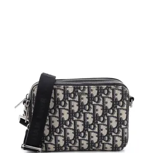 Pre-owned Dior material Messenger Bags Christian Double Zip Crossbody Pouch Oblique Canvas by Rebag