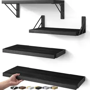 Ikea Floating Shelves,Display Mounted Rustic Wood Shelf for Books,Plants,Corner Shelves for Bathroom Accessory Metal