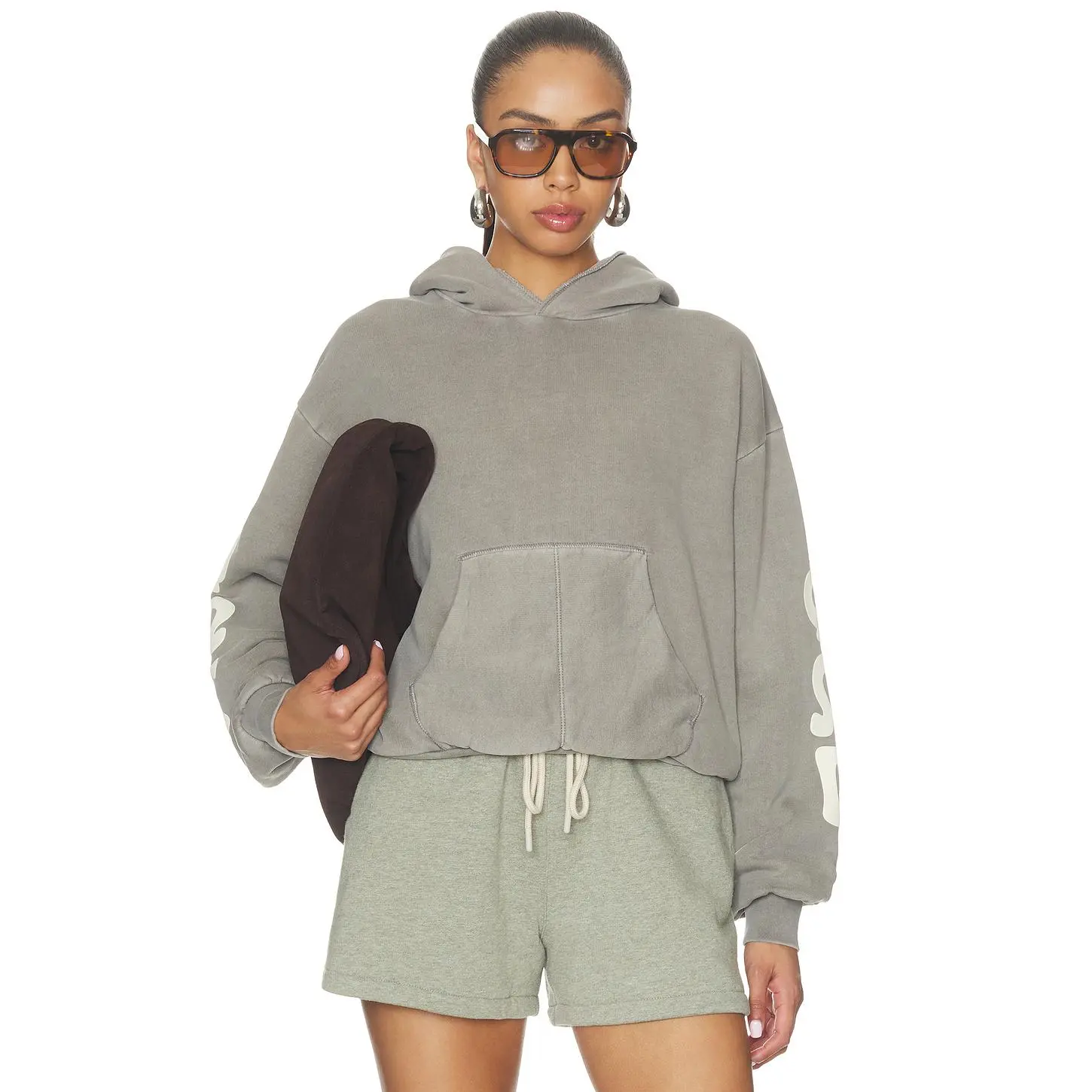 Fear of God ESSENTIALS 90's Fleece Hoodie in Washed Seal