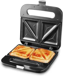 Sandwich Panini Maker Grilled Cheese, Machine Tuna Melt Omelets Non-stick Cooking Surface, 2 Slice, 750 Watts, Stainless Steel