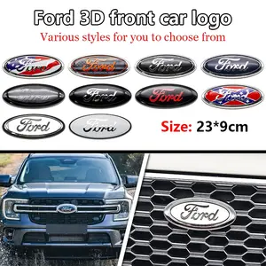 Ford Car Front & Rear Emblem 22.5x9cm Replacement Part, 3D Badge Upgrade Decoration Sticker, Universal Tail Head Decal Ornament