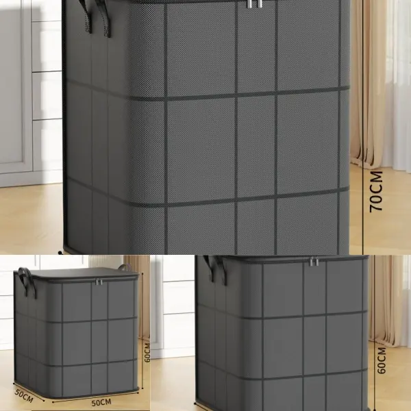 3PCS/SetLarge Capacity Storage Bags for Clothes, Foldable Zipper Blanket Organizer with Handles, Breathable Dustproof Quilt Storage Containers for Bedding, Comforters, Pillows, Space-Saving Home Organization Solutions