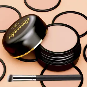 High coverage concealer set hides various skin flaws. Fade dark circles and red skin, anti-wrinkle and waterproof. Comes with brush for fine retouch, present natural flawless nude makeup. Super Coverage Concealer