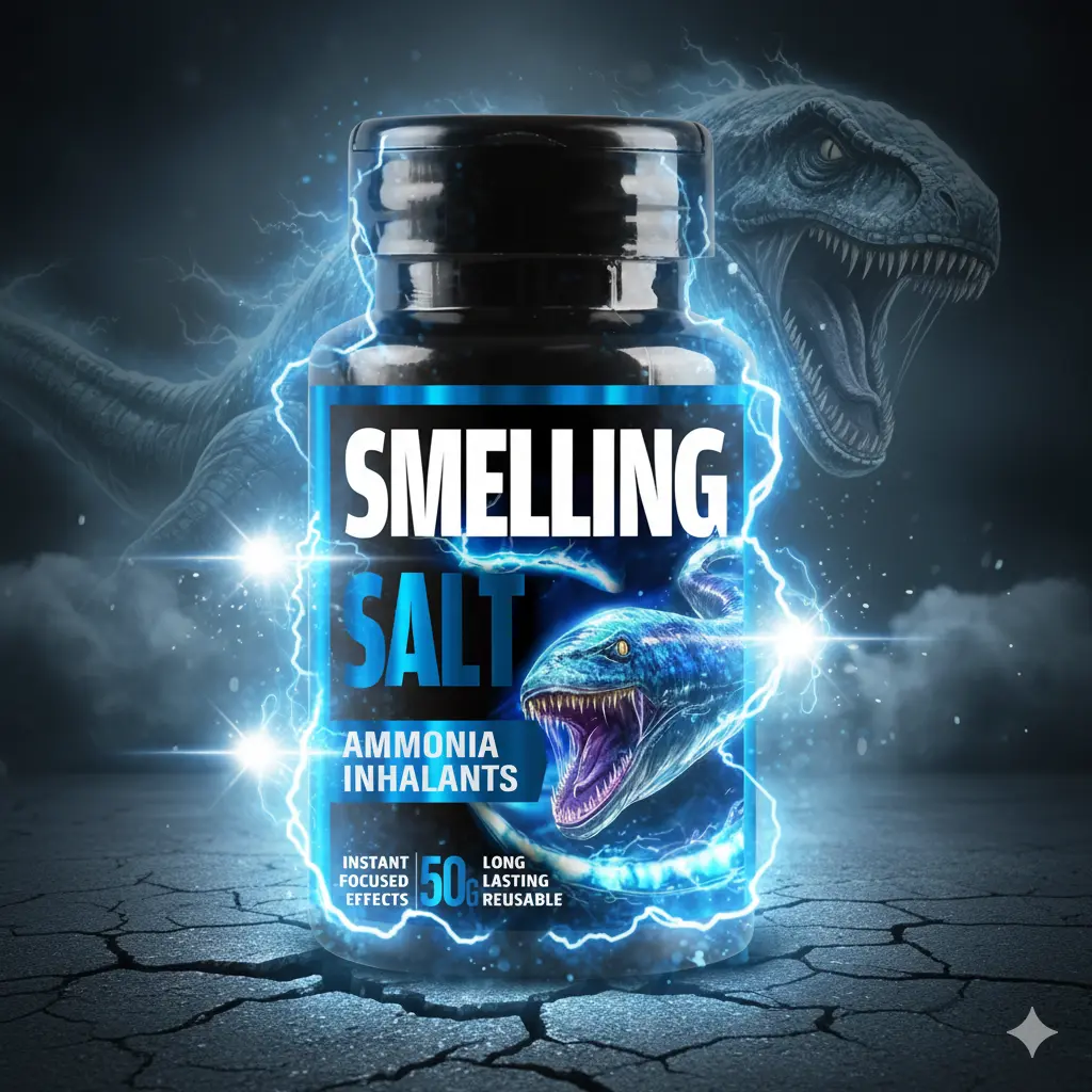 Ammonia Inhalant Smelling Salt for Athletes – Instant Focus & Energy Booster for Training & Competition – Long-Lasting Reusable Formula for Bodybuilding, Football, Rugby, Swimming & More – 50g