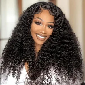Wiggins Hair Curly Wigs 7x4 Lace Closure Wig 250% Density Pre Cut Ready To Go Glueless Wigs Human Hair 13x4 Lace Front Wig Popping Fluffy Curl Beginners Friendly