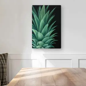 Begin Home Decor C1MP1218LW0DLV 12 x 18 in. Pineapple Leaves - Exotic Metal Print Wall Art for Kitchen Decor