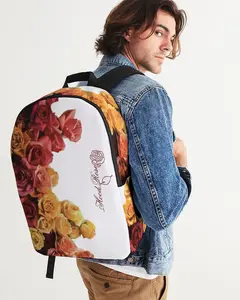 Fall Roses White Large Backpack
