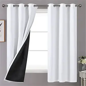 100% Blackout Curtains 63 Inches Long for Bedroom with Grommet Thermal 2 Panels,42 X 63 Inch