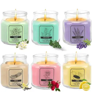 6 Pack Colorful Candles for Home Scented Aromatherapy Candle Gift Set for Women Soy Wax Long Lasting Jar Candles Gift for Birthday Mother's Thanksgiving Day Present