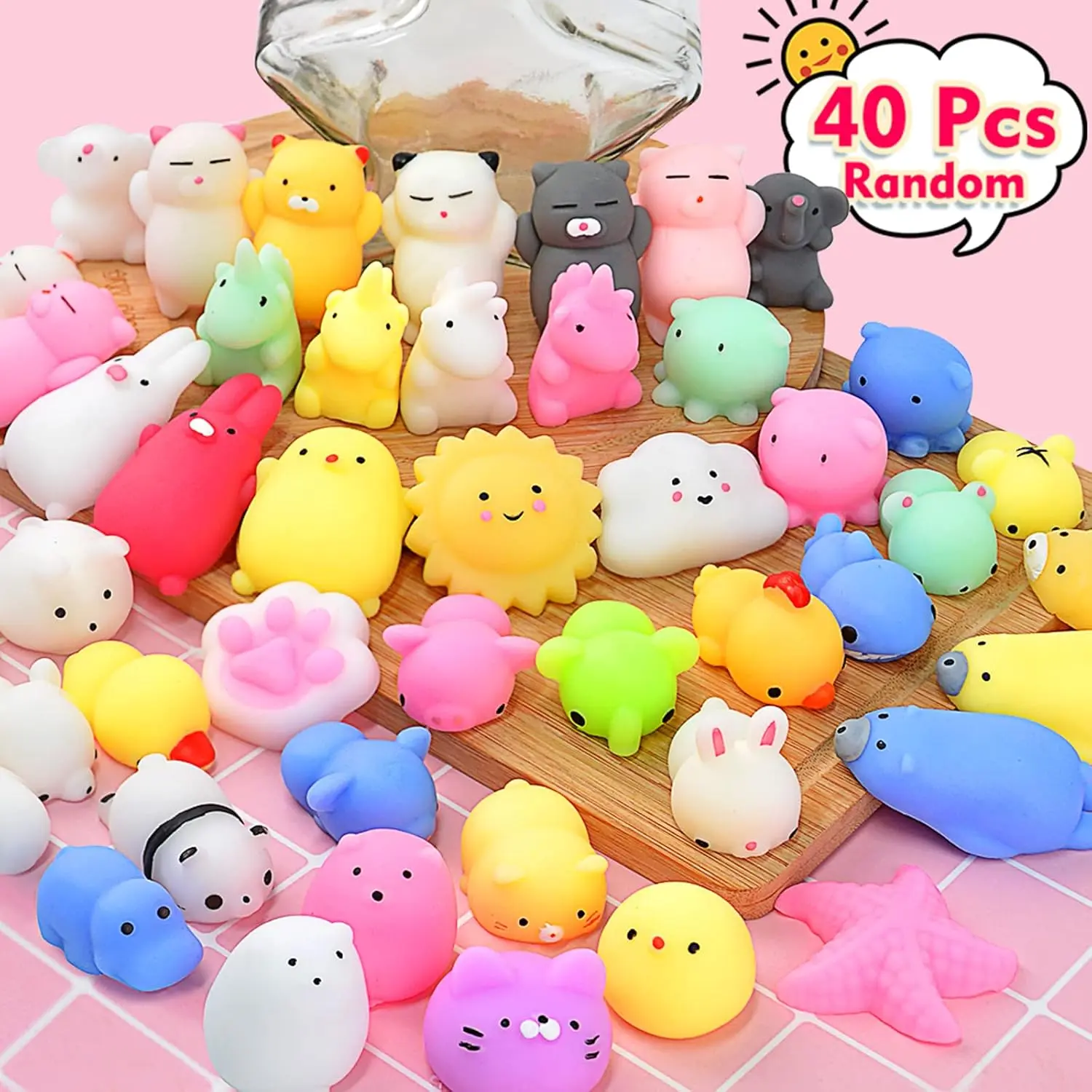 40pcs Mochi Squishy Toys Party Favors