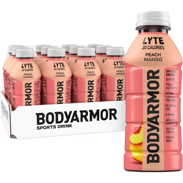 Peach Mango, Electrolyte Drink, 20 Calories, 16 Fl Oz Bottles (12 Pack), Coconut Water Sports Drink, Natural Flavor & B Vitamins