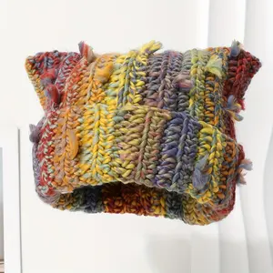 Fashionable Tie-Dye Crochet Beanie | Breathable Stretch Polyester Knit Hat, Unisex - Hand Wash/Dry Clean