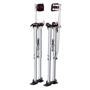 VEVOR Drywall Stilts, 36''-50'' Adjustable Aluminum Tool Stilts with Protective Knee Pads, Durable and Non-slip Work Stilts for Sheetrock Painting, Walking, Taping, Silver