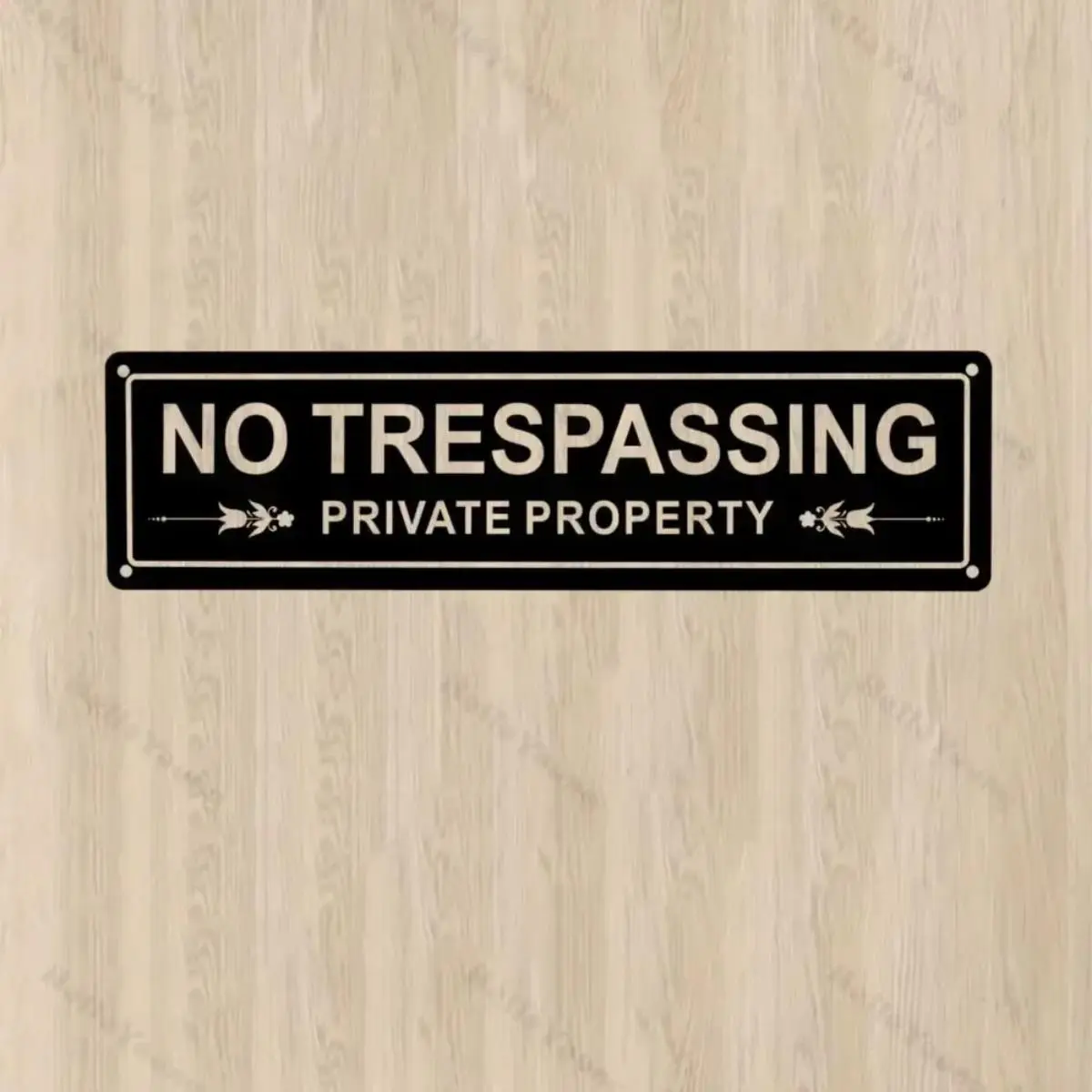 No Trespassing Private Property Letter Pattern Vintage Metal Sign, Durable Outdoor Alert Sign, Hanging Decor for Home Garden Yard