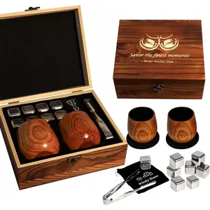 Charred Wooden Bourbon Drinking Cup Handcrafted Whiskey for Men Dad Boyfriend Best Father's Day Gifts Whiskey Gifts for Men Who Have Everything