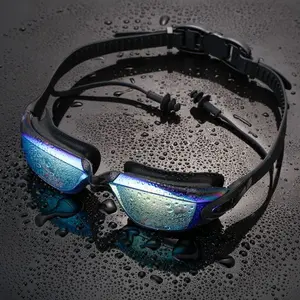 Premium Summer Swimming Goggles Set - UV Protection & Anti-Fog - Comfortable Waterproof Design - with Integrated Earplugs (Colorful High-End Boxed)