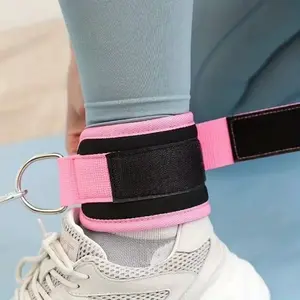 Adjustable D-Ring Ankle Cuffs, Comfortable Ankle Straps for Gym Fitness, Workout Exercise, Glute & Leg Muscle Strength Training, Glutes Workout Equipment, Muscle Training Tool