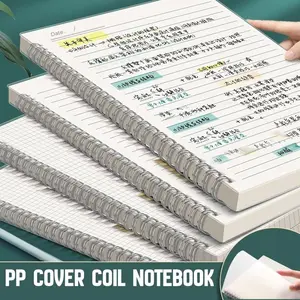 1/2/4 Books A5 B5 Spiral Notebook, Durable Hard Cover PP Material, Metal Coil Binding, Lined Pages, Ideal for School & University Use