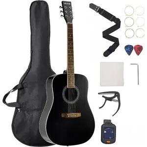 VEVOR 41 in Cutway Acoustic Guitar, 6 - String, Sunburst Solid Spruce Top Guitar, Beginner Bundle with Gig Bag, Tuner, Strap, Steel Strings, Picks, Capo, Rosewood Fingerboard, for Fingerstyle Solo JazzVEVOR Super Brand Day