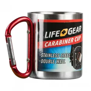 212 MAIN Dorcy 10oz Double Wall Stainless Steel Tumbler - Portable Drink Flask with Carabiner Clip, Handy for Kitchenware Use