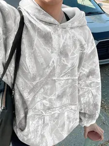 Unisex Casual Tree Print Long Sleeve Hoodie, Loose Fit Spring & Fall Pullover, Daily Wear, Sports, School, Street Style