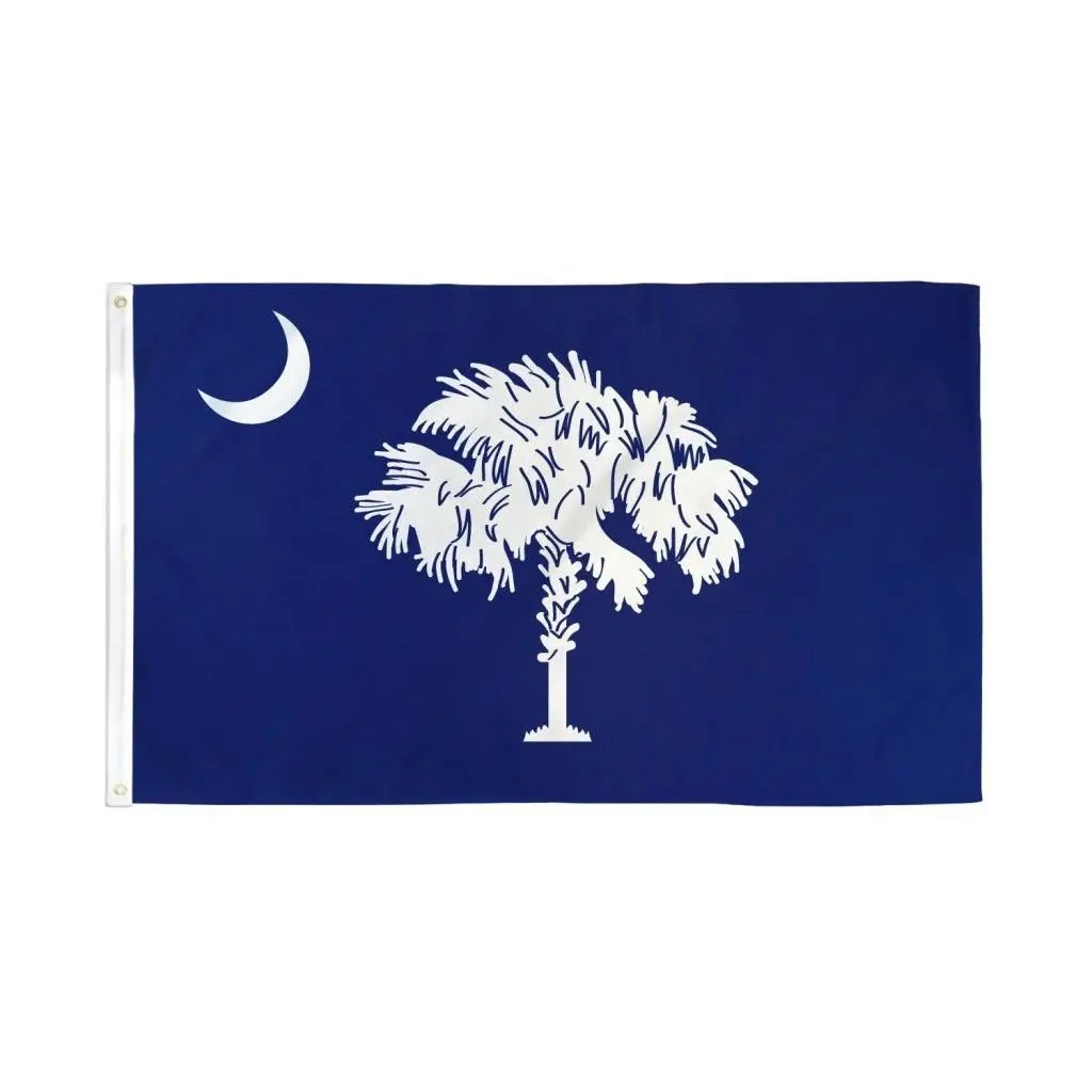3x5ft Decorative South Carolina DuraFlag Nylon Fabric Banner - Brass Hardware, Bold Design, 4-Stitched Construction, Indoor-Outdoor Wall Decor, Backdrop Sheet Festive Flags, Four-Stitched