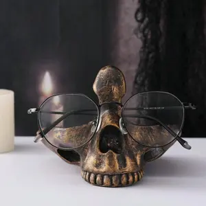 Creative Skull Design Glasses Holder, Vintage Skull Design Storage Tray, Decorative Ornament for Home Living Room Bedroom Desktop, Decorative Figurines, Decoration