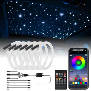 Car Roof starry sky light RGB indoor atmosphere light Fiber Ambient Light APP remote control fiber optic Star ceiling light starry sky ceiling for cars  homes