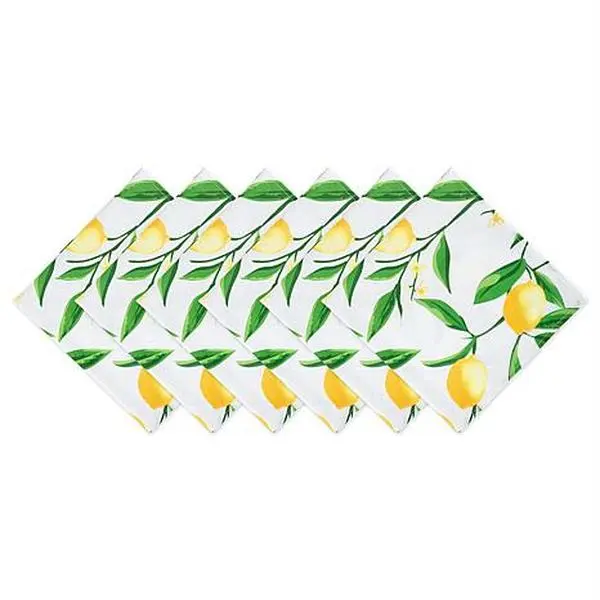 Design Imports Lemon Bliss Print Outdoor Napkin Set of 6