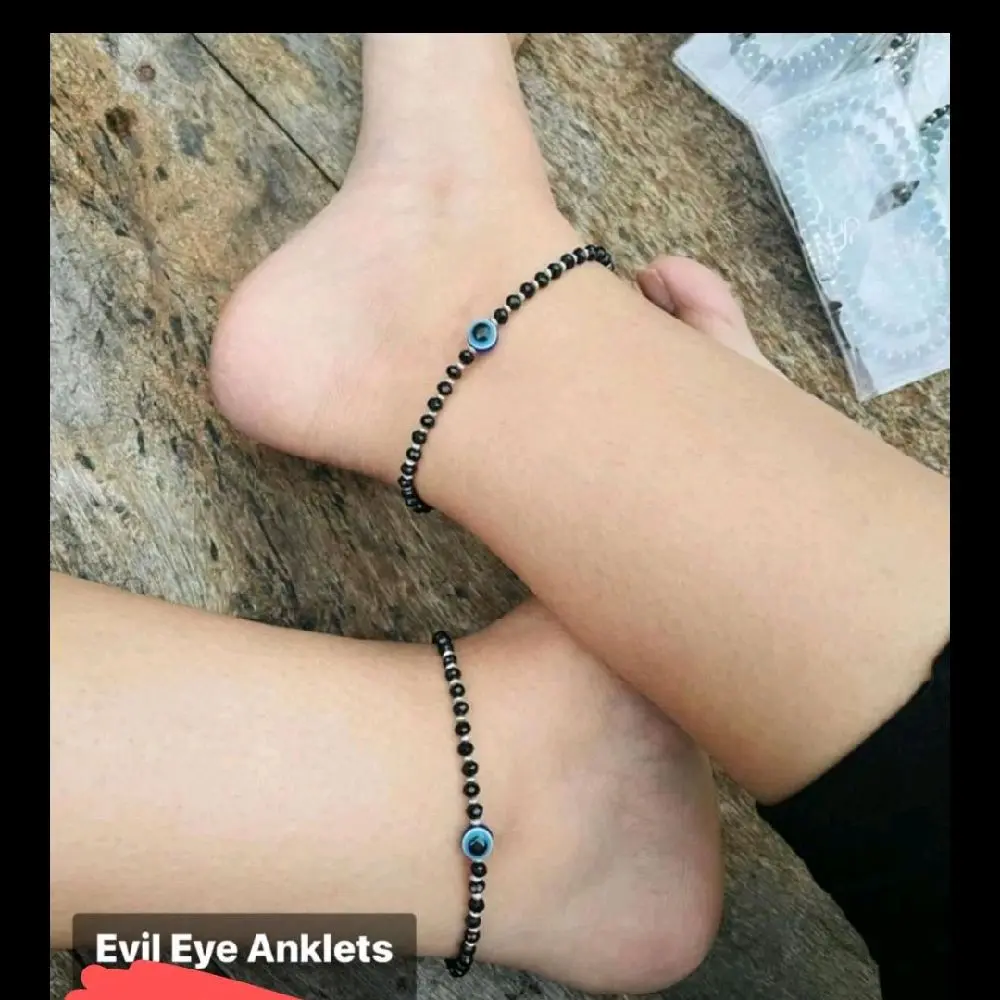 Evil eye anti tarnish Anklets- One pair ankle bracelet Payal