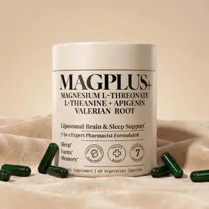 MAGPLUS+ Magnesium L-Threonate, Apigenin & Theanine - High Absorption Liposomal Magnesium Supplement Capsules - Supports Natural Deep Sleep, Calm, and Cognitive Function