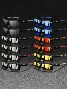 12 pairs of stylish vintage sports sunglasses for men and women, available in multiple colors, Sports Eyewear. Features UV400 lenses for UV protection, Classic Color Splicing Frame and rubber nose pads for comfort during outdoor activities.