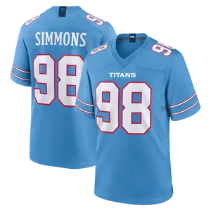 Unisex Football Titans Team Jeffery Simmons 98 New Collection 2026 Alternate Game Player Jersey - White